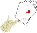 Berkeley County West Virginia incorporated and unincorporated areas Martinsburg highlighted